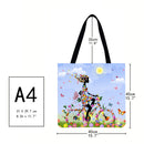 Butterfly Girl Shopping Bag, Printed, Casual, Large