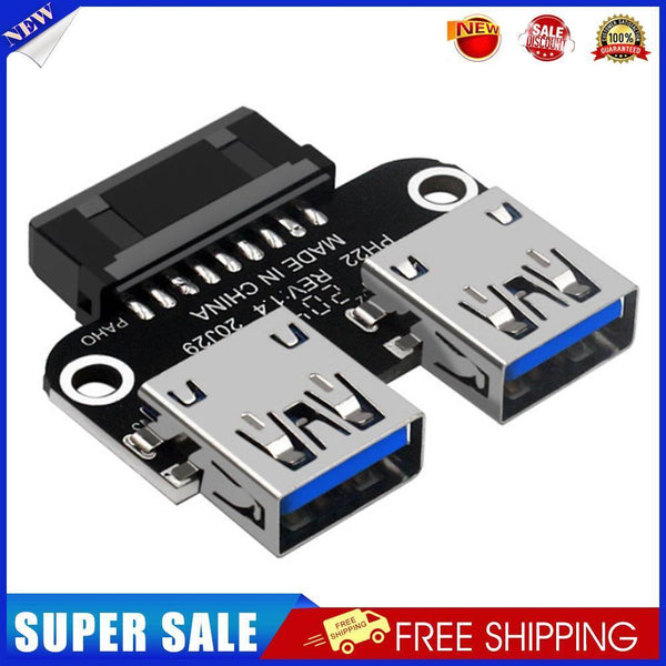 USB 3.0 20 Pin Female to Dual USB 3.0 Type A Female Motherboard Adapter (A)
