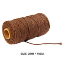 Cotton Rope Twisted String Tapestry Craft Cotton Cord Home Decor (Brown) Newly