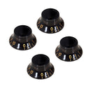 4x Electric Guitar Speed Volume Tone Control Knob Cap for EPI LP (Black) Newly