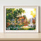 50x40cm Fountain Villa Frameless Picture Oil Paint By Numbers Painted Picture