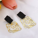 Women Girls Geometric Spiral Earrings Metal Maze Hanging Earrings Dangle Drop
