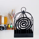 Birdcage Mosquito Repellent Incense Holder Wrought Iron Burner Rack (Black)