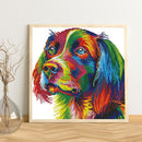 Partial Cross Stitch 14CT Rainbow Dog Counted Embroidery DIY Home Decorations