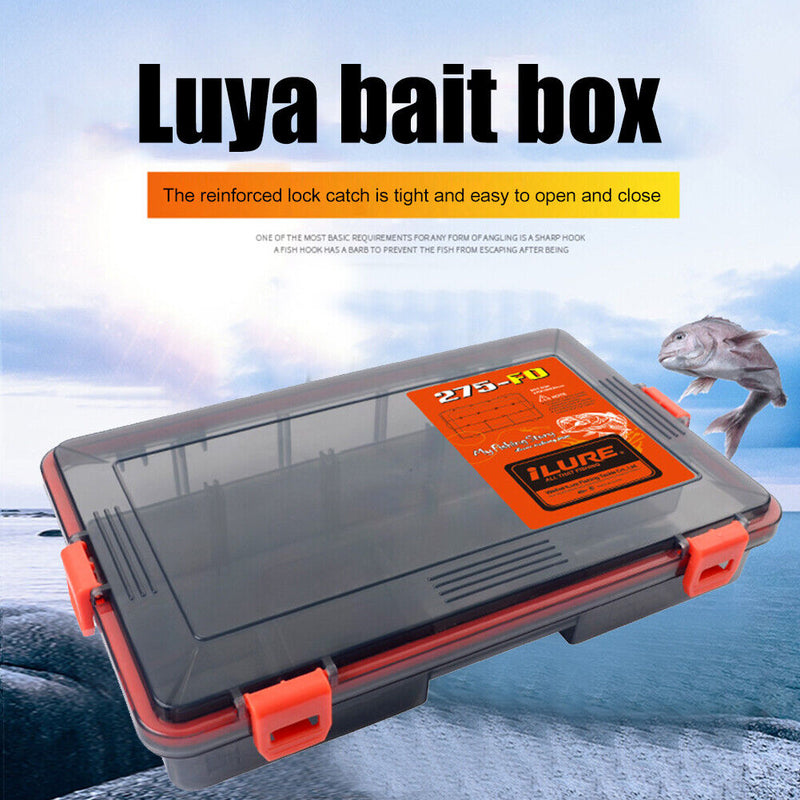 Double Sided Fish Hook Lures Bait Storage Box Fishing Tackle Case (Orange) Newly