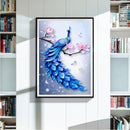 5D DIY Full Drill Diamond Painting Blue Peafowl Cross Stitch Embroidery Kit