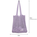 #A Women Hollow Knitted Shoulder Bag Simple Crochet Tote Designer Shopper Handba