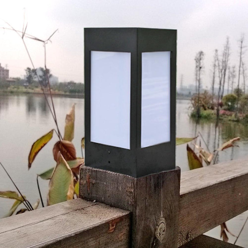 Solar Fence Post LED Cap Light Waterproof Street Garden Lamp (Warm White)