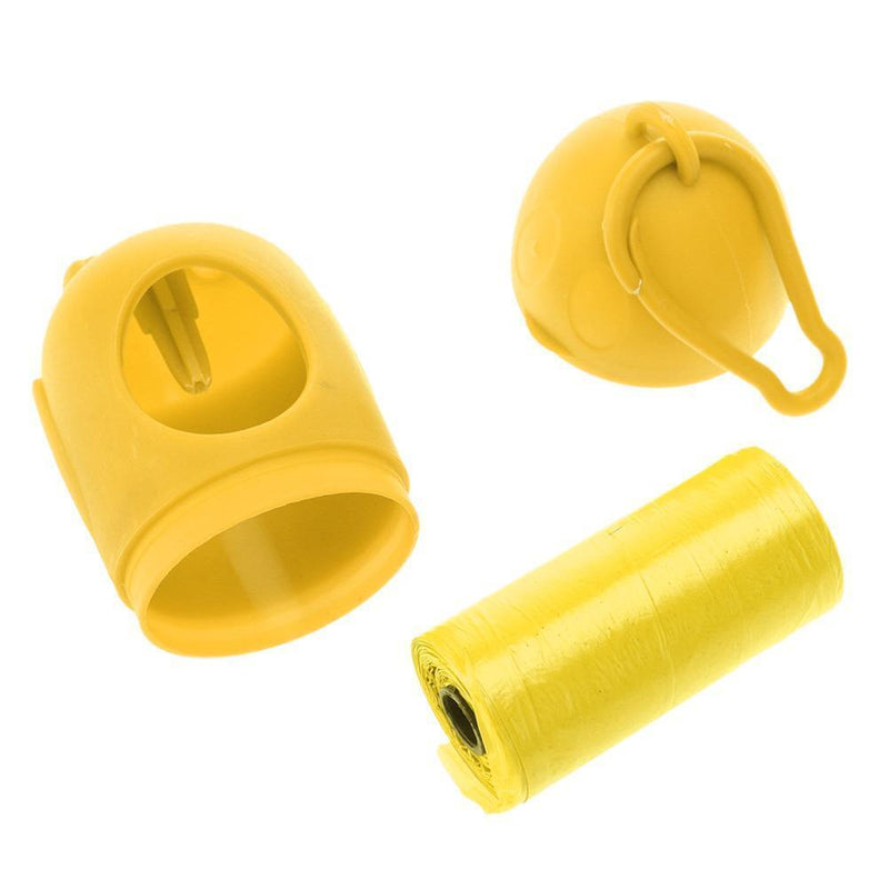 Penguin Pill Shape Pet Dog Poop Bag Dispenser Waste Garbage Bag Set (Yellow
