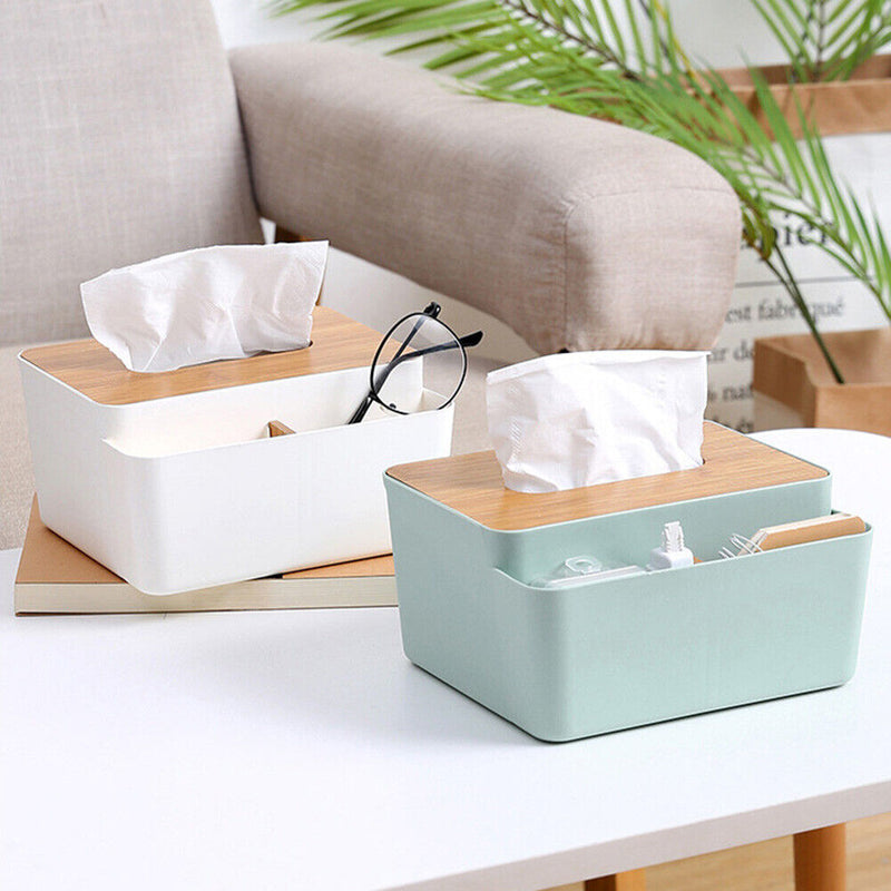 Wooden Lid Tissue Box Home Tissue Paper Container Towel Napkin Tissue Holder