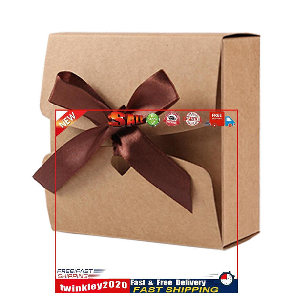 Gift Boxes 10 Packs, Kraft Paper, Presents Package Wrap (14 X 14 X 5cm) Newly