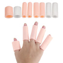 5pcs Gel Finger Cap Protect Cracked Cover Cots Hand Skin Care (Opened Pink)