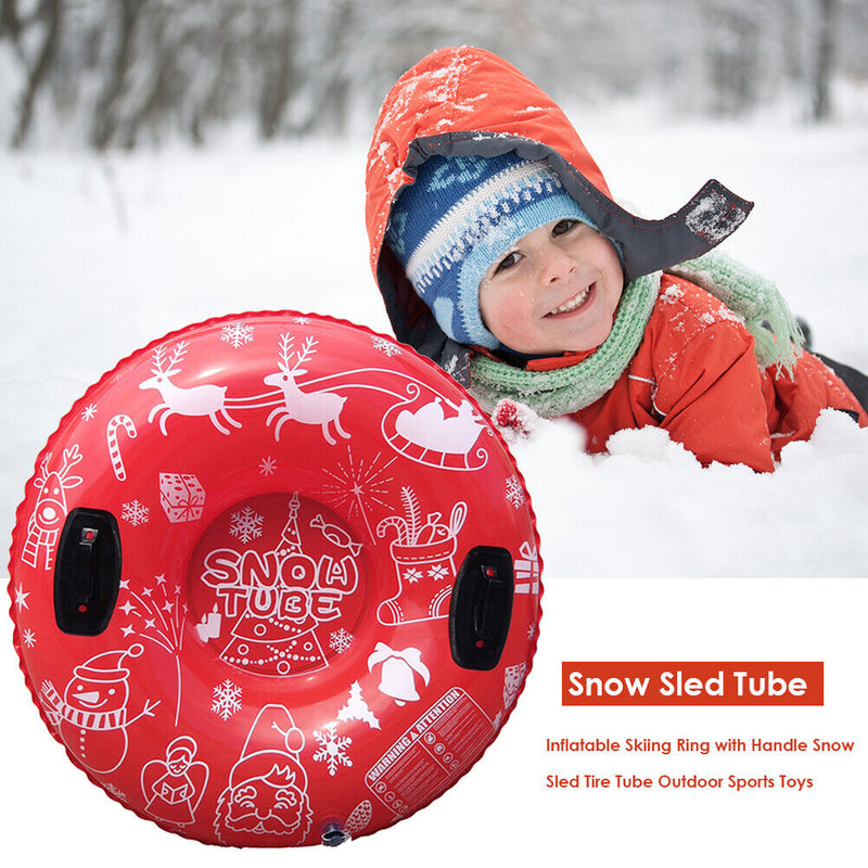 PVC Inflatable Skiing Ring Snow Sled Tube Circle Winter Outdoor Sports Toys