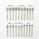 20pcs Diamond Grinding Heads 3mm Shank Mini Bit Set for Rotary Drill Tool Newly
