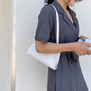 Fashion Solid Women Tote Bag Alligator PU Shoulder Handbag Street Underarm Purse