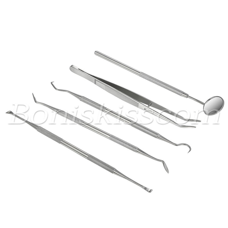 5pcs Pro Stainless Steel Oral Teeth Care Dental Hygiene Deep Cleaning Tool Set