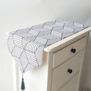 Simple Table Runner Modern Geometric Pattern Linen Tablecloth Tea Table Cover