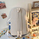 Students School Cute Hit Color Large Backpack Patchwork Canvas Knapsack Handbags