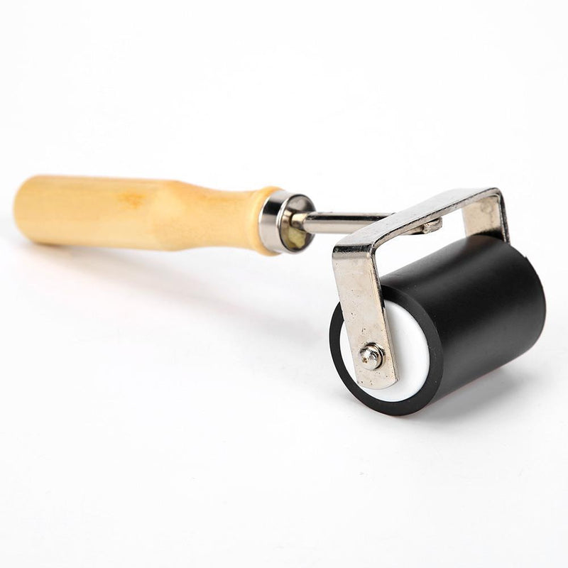Hard Rubber Roller Wooden Handle Printing Ink Brayer Artists Art Tool (S)