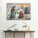 Full Embroidery Set Cross Stitch Needlework Kit 11CT Bear Snowman Animal Nature