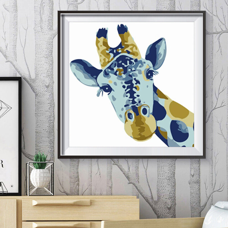 DIY Animals Painting Kit by Numbers Hand Painted Oil Picture Set Children Gif