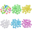 100pcs Luminous Pebbles Rocks Mix Color Stone Fish Tank Decoration (Blue)