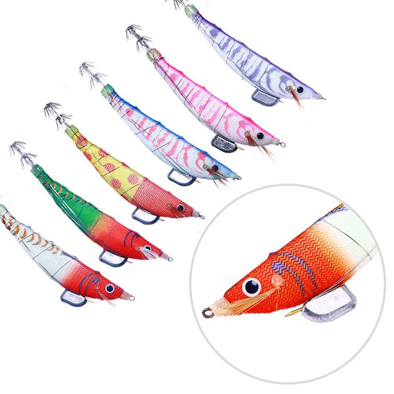 Luminous Wood Shrimp Fishing Lures 12cm 14.3g Artificial Bait (Red White)