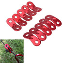 10pcs Tent Knot Guy Line Tensioner Double Holse Hook Rope Buckles Fastener