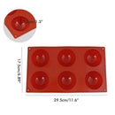 6 Cavity Half Ball Sphere Cake Silicone Mold Muffin Chocolate Baking Pan Mould