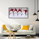 Full Cross Stitch Cotton Needlework Kit Printed Four Little Snowmen DIY Art
