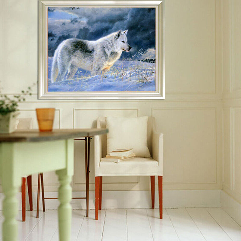 Snow Wolf 5D Diamond DIY Painting Craft Kit Home Decor