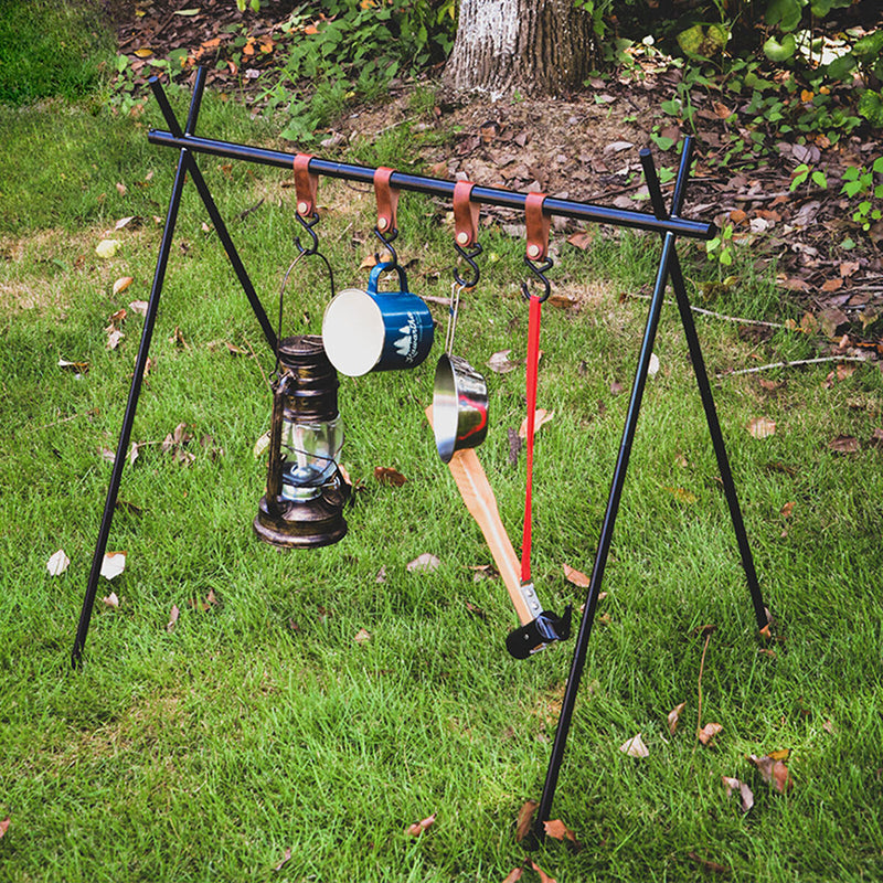 Camping Leather Hook - 4 Pcs Kitchen Drying Pot Hiking Rack Hook Outdoor Tool