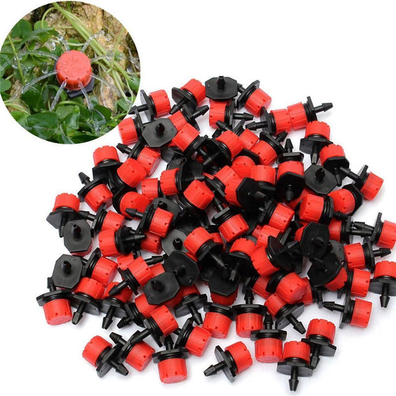 100pcs Micro Flow Drip Head 1/4" Adjustable Hose Garden Drip Water