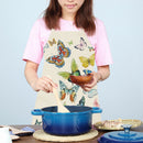 Linen Apron Colorful Butterfly Kitchen Cooking Baking Bibs Household Supplies