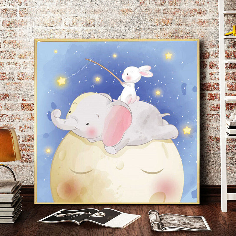 5D DIY Diamond Painting Baby Elephant Full Round Drill Mosaic Art Picture Decor