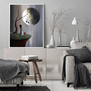 Hand Painted on Canvas DIY Girl Moon Oil Paint By Numbers Drawing Kit Craft