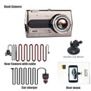 4" 1080P HD Dual Lens Car DVR Front and Rear Camera Dash Cams Video Recorders