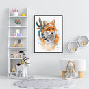 Frameless Oil Paint By Numbers DIY Fox Picture Craft Kit for Home Living Room