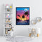 Frameless Oil Paint By Numbers DIY Beach Sunset Picture Craft Kit for Bedroom