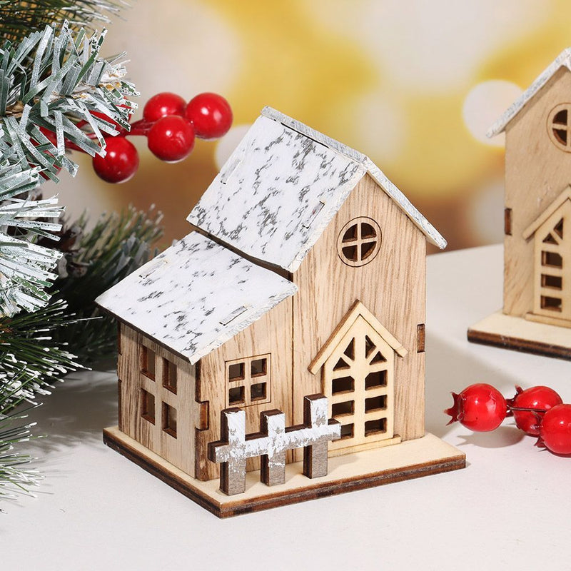 Wedding Party Tree Hanging LED Light Lamp Xmas Ornament Christmas Wood House