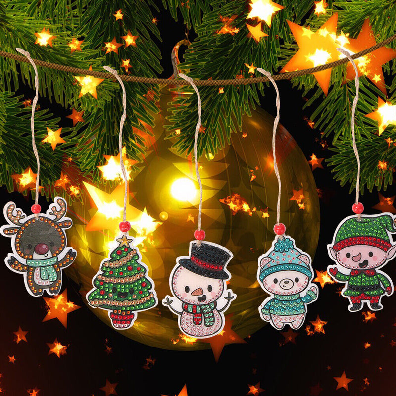 Double-side 5D Diamond Painting DIY Hanging Christmas Trees Pendant (GP008)