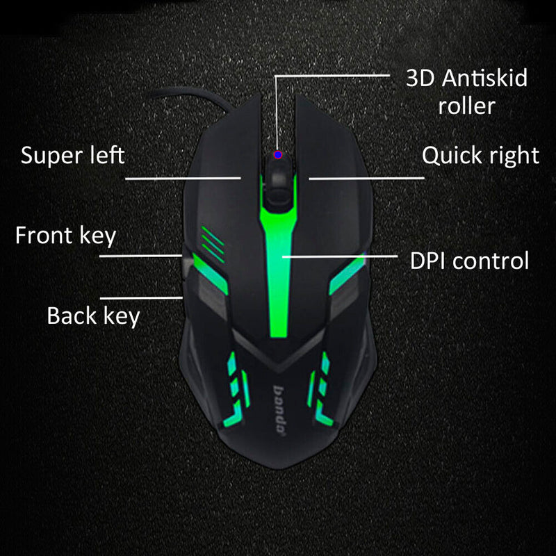 2400 DPI LED Optical 6D USB Wired Gaming Mouse Mini Game Mice For PC Laptop