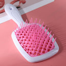 Wide Teeth Air Cushion Comb Scalp Massage Salon Hair Brush (White Pink) Newly