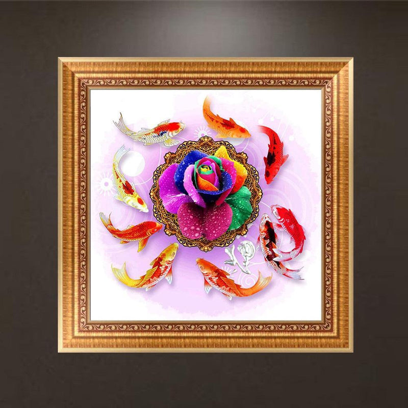 Flowers Animals 5D Diamond Painting DIY Embroidery Craft Fish Cross Stitch Canvas