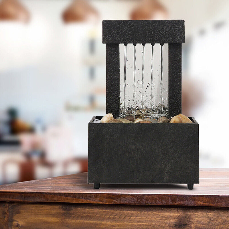 Desktop Water Fountain Tabletop Waterfall Zen Meditation Lucky Fengshui Gifts