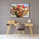 Painting By Numbers Kit DIY Basket Flower Canvas Oil Art Picture Craft
