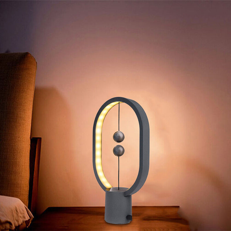 USB Balance LED Table Lamp Magnetic Mid-air Switch Night Light (Dark Grey)