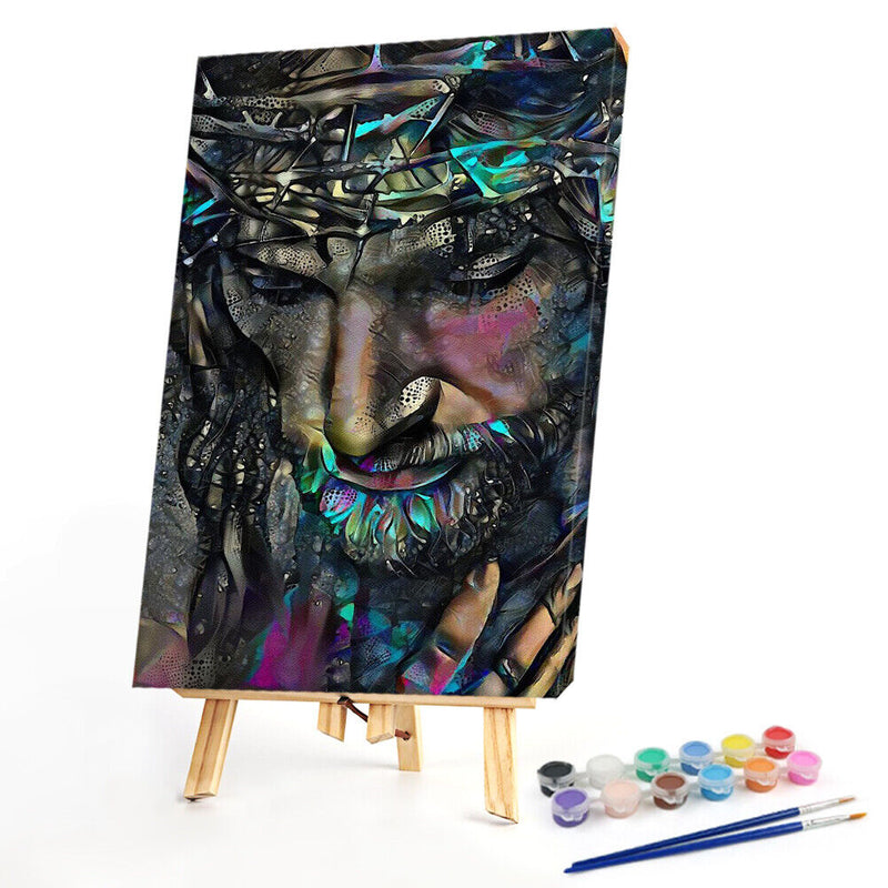 Canvas Painted Oil Paint By Numbers Priest DIY Wall Art Modern Bedroom Deco