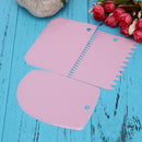 3pcs Plastic Dough Icing Fondant Scraper Cake Decorating Baking Tool(Pink)