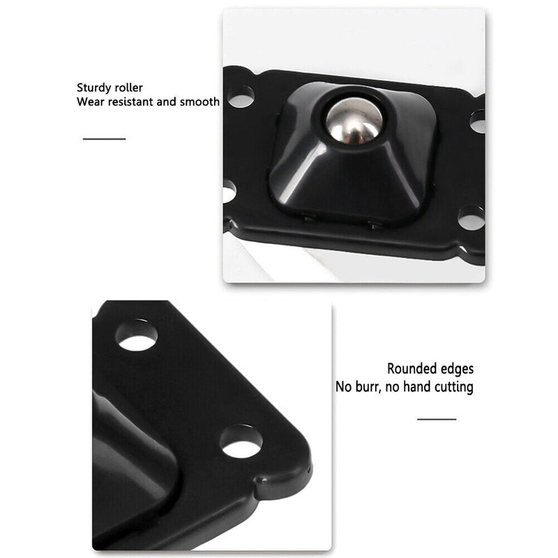 4pcs Stainless Steel Self-Adhesive Universal Pulley Caster Pulleys (Black) Newly